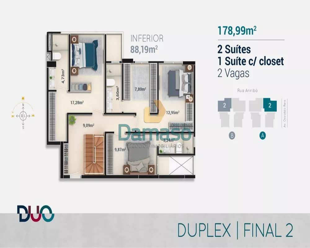 Cobertura, 3 quartos, 143 m² - Foto 2