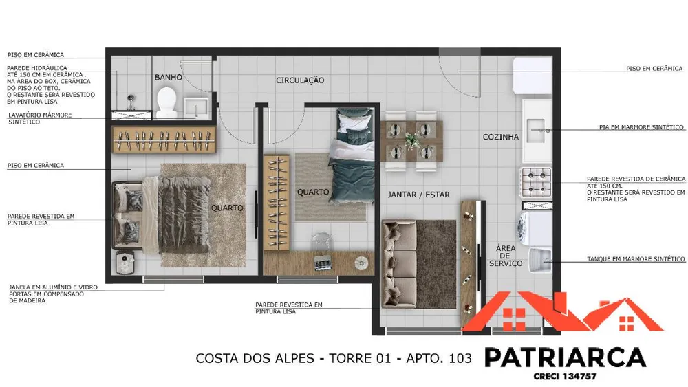 Apartamento, 2 quartos, 56 m² - Foto 11