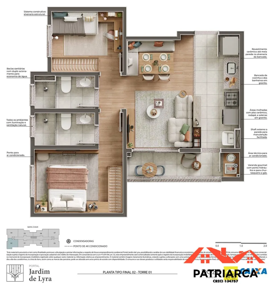 Apartamento, 2 quartos, 52 m² - Foto 2