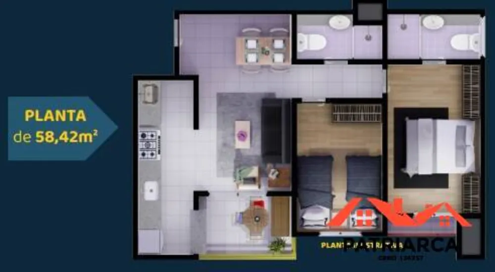 Apartamento, 2 quartos, 57 m² - Foto 9
