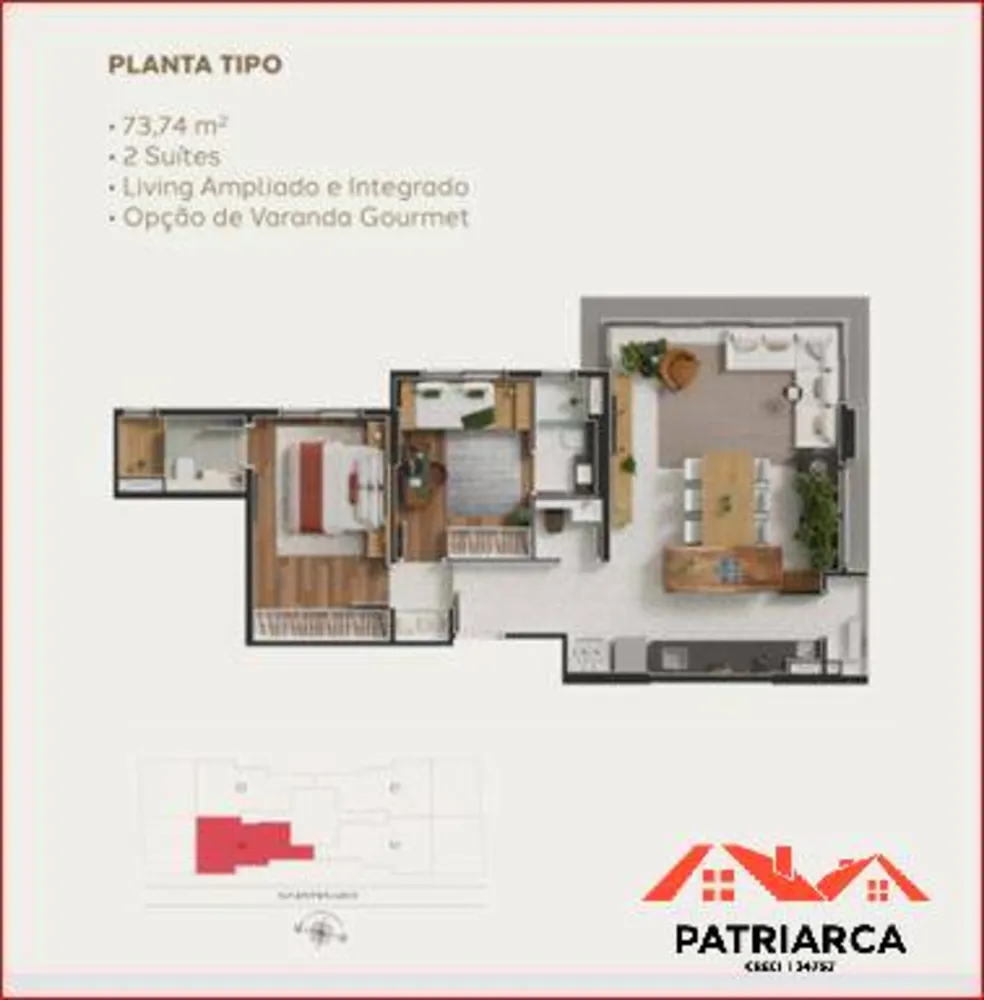 Apartamento, 2 quartos, 73 m² - Foto 12