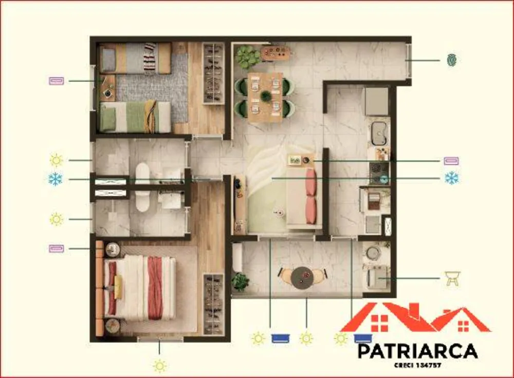 Apartamento, 2 quartos, 51 m² - Foto 9