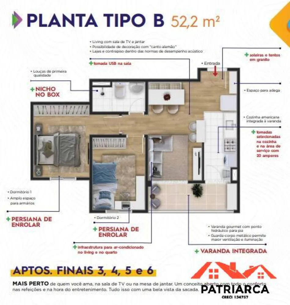 Apartamento, 2 quartos, 51 m² - Foto 6
