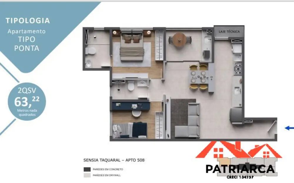 Apartamento, 2 quartos, 63 m² - Foto 10