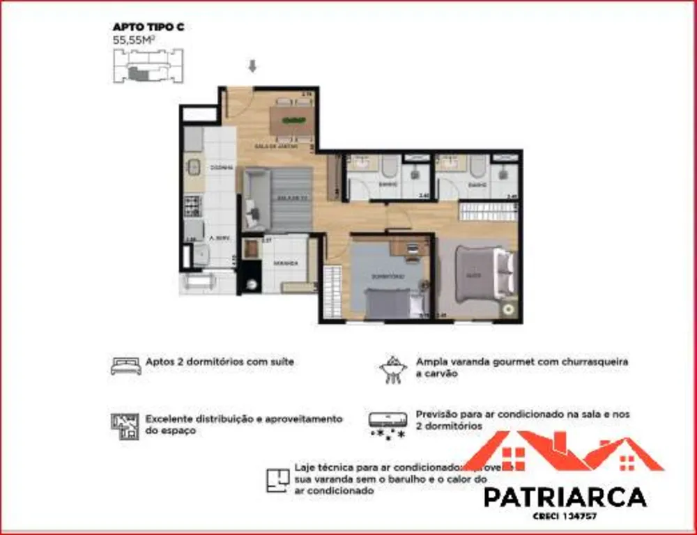 Apartamento, 2 quartos, 57 m² - Foto 16
