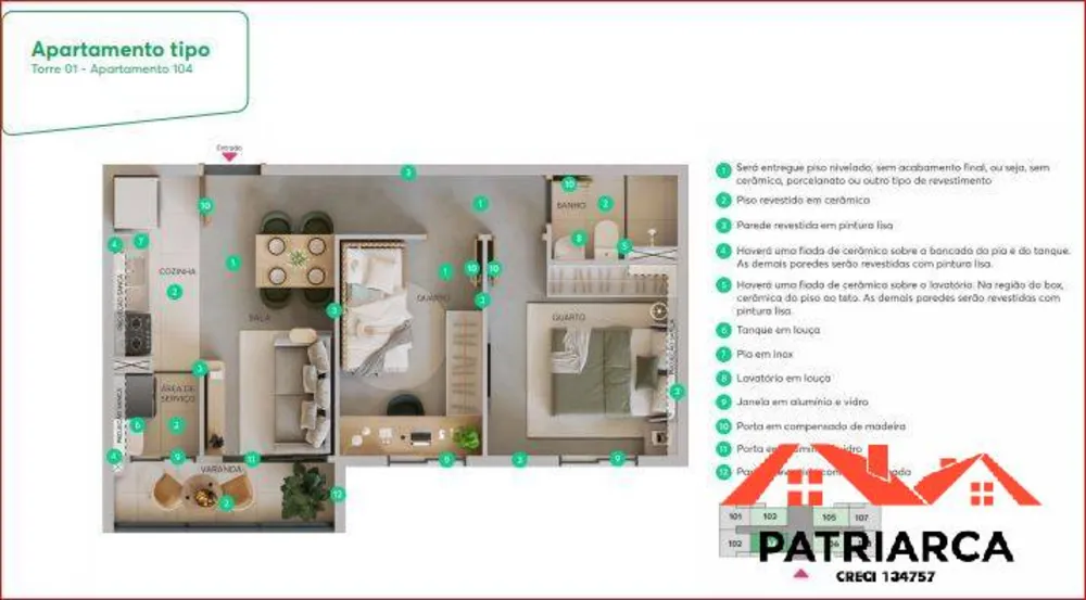Apartamento, 2 quartos, 44 m² - Foto 9