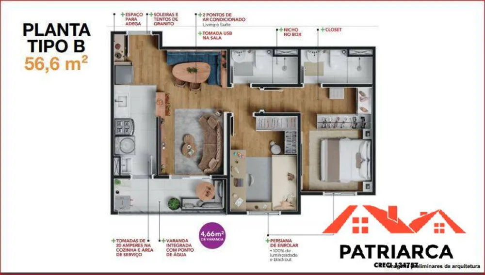 Apartamento, 2 quartos, 50 m² - Foto 12