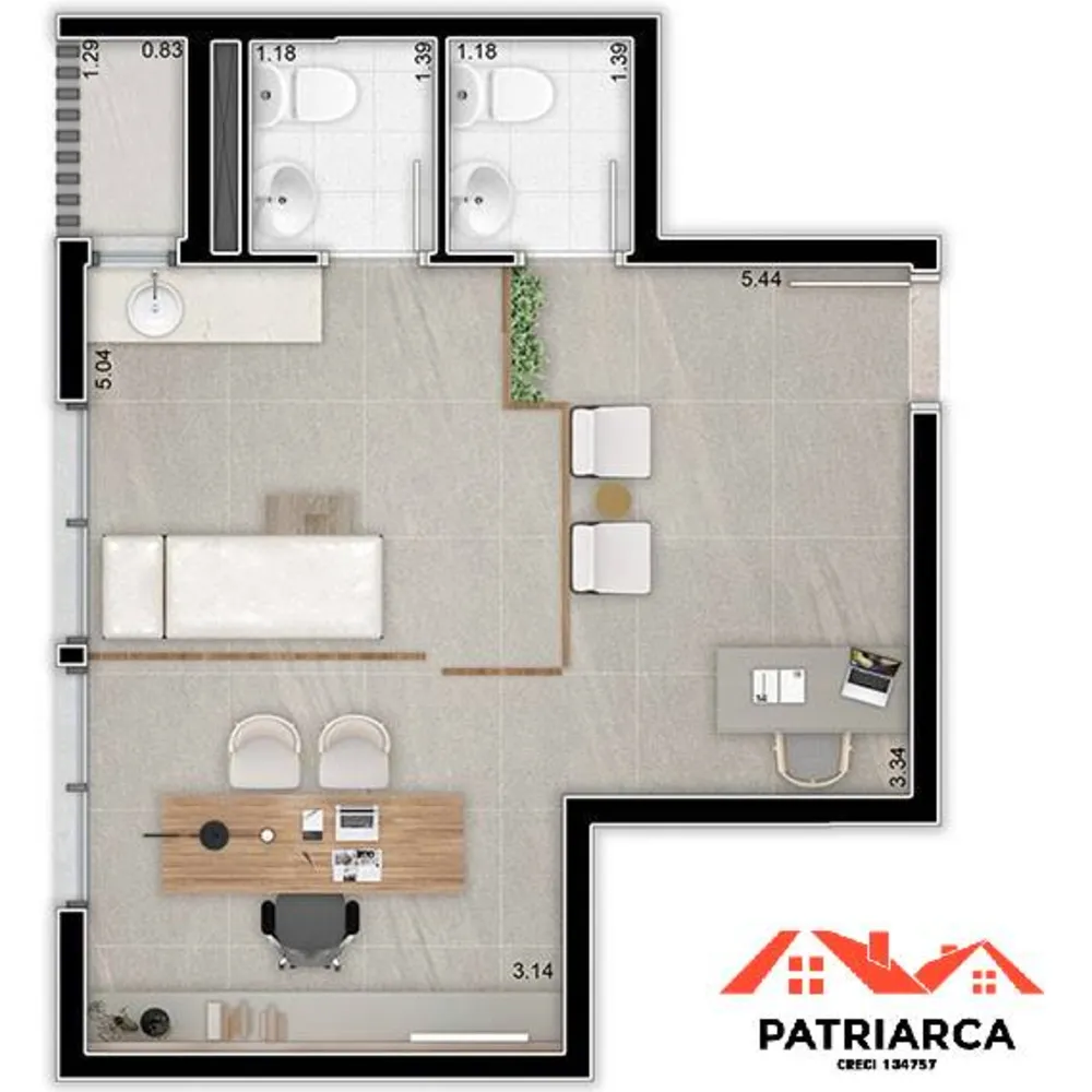 Sala-Conjunto, 32 m² - Foto 5