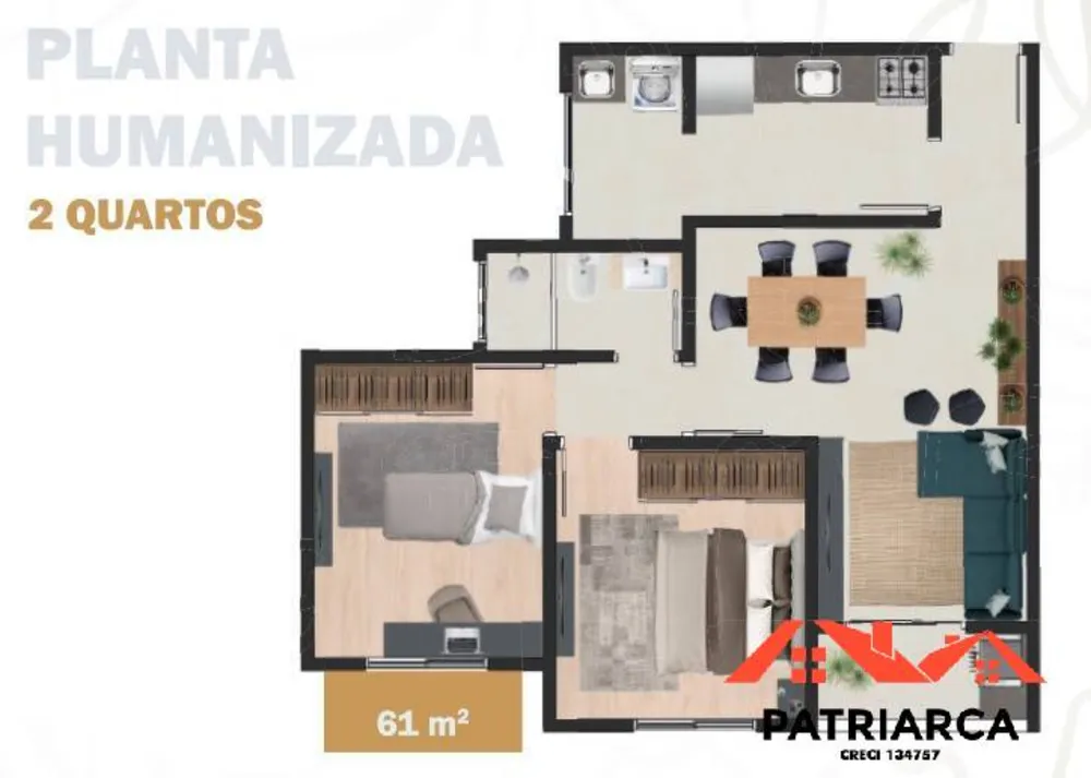 Apartamento, 3 quartos, 61 m² - Foto 11