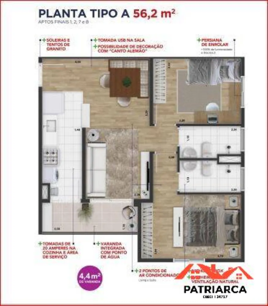Apartamento, 2 quartos, 56 m² - Foto 14
