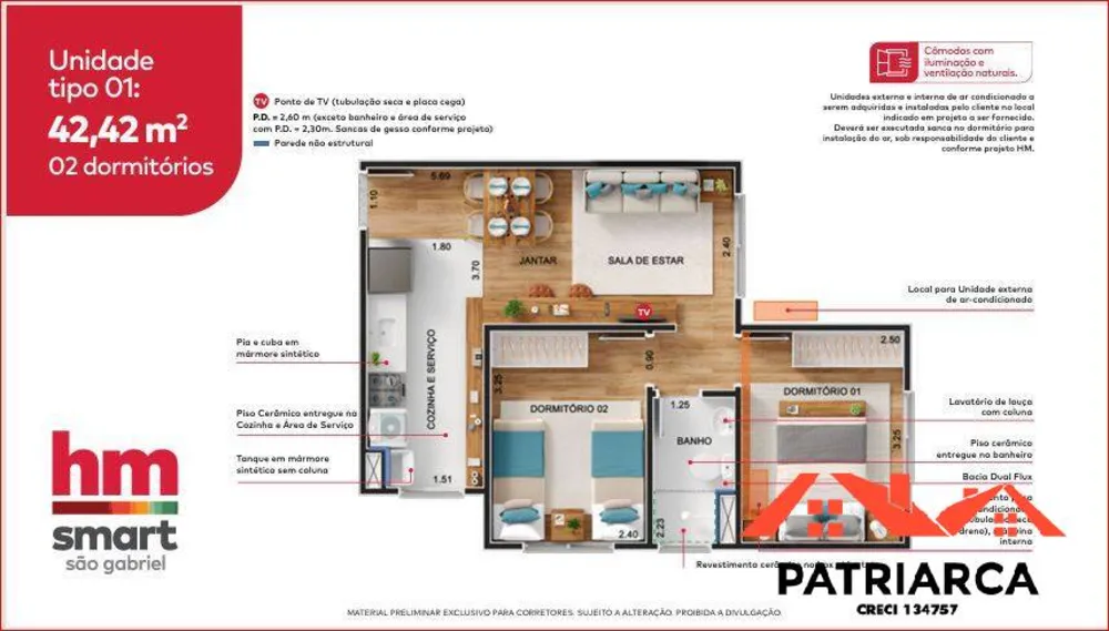 Apartamento, 2 quartos, 43 m² - Foto 14