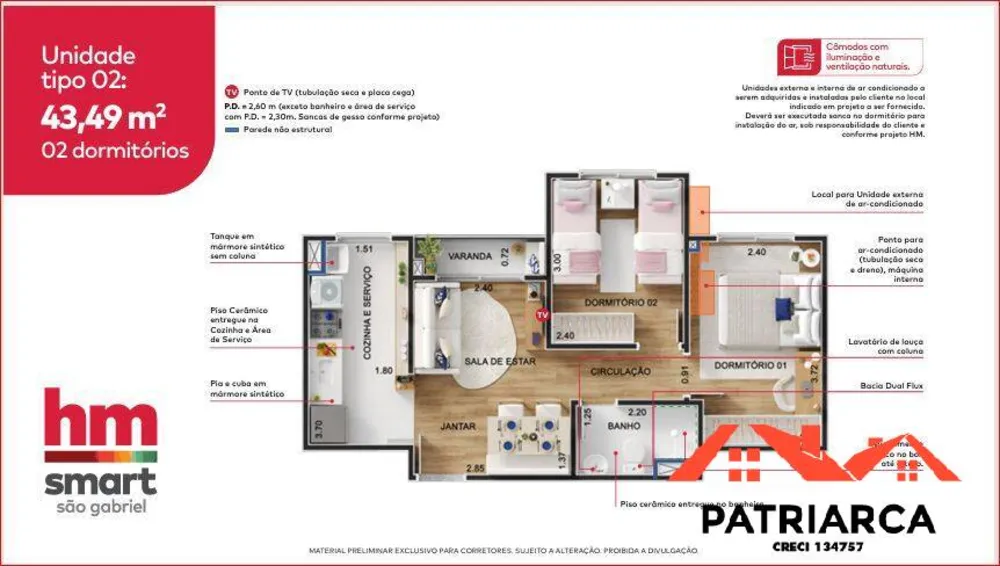 Apartamento, 2 quartos, 43 m² - Foto 15