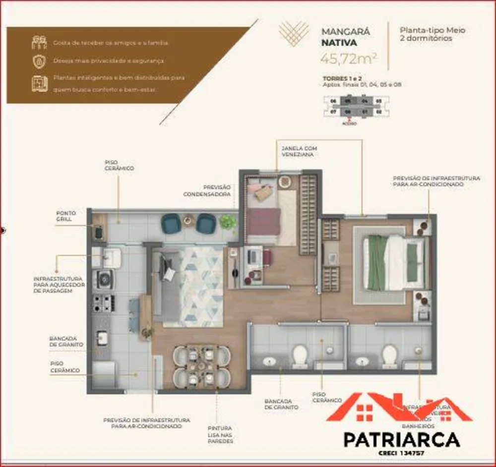 Apartamento, 2 quartos, 45 m² - Foto 7