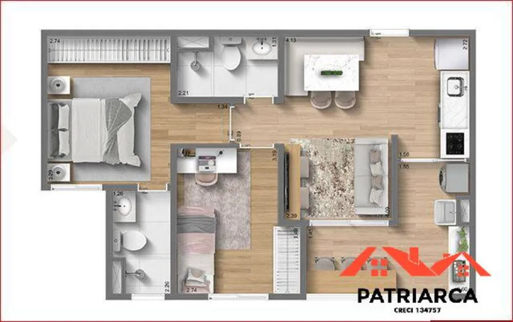 Apartamento, 2 quartos, 56 m² - Foto 6
