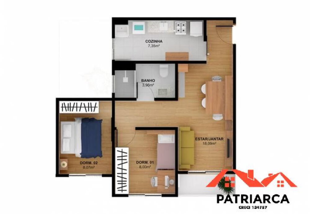 Apartamento, 2 quartos, 55 m² - Foto 6