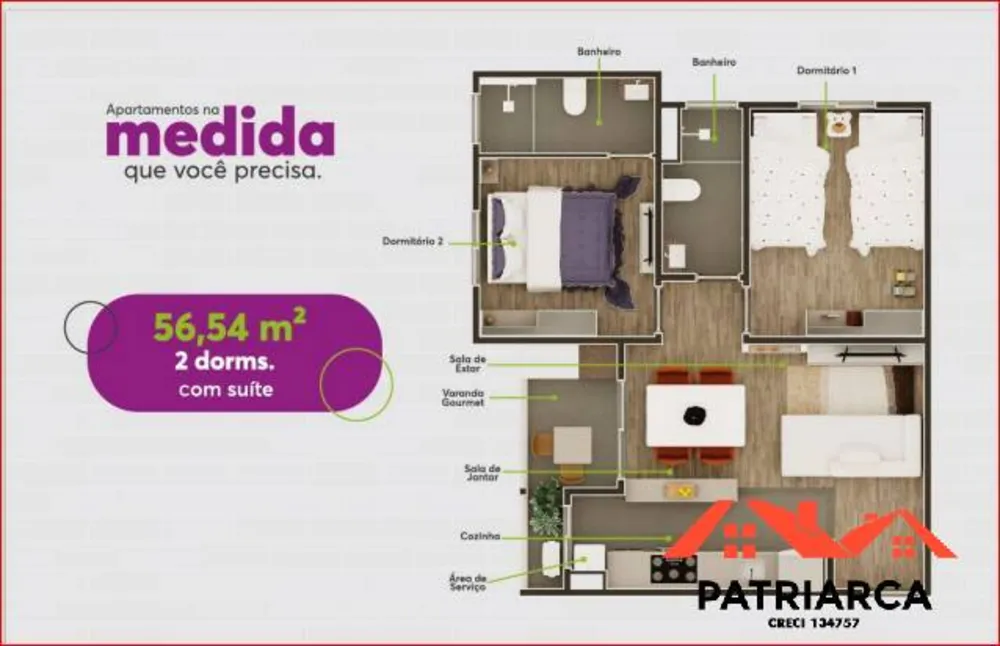 Apartamento, 2 quartos, 56 m² - Foto 6