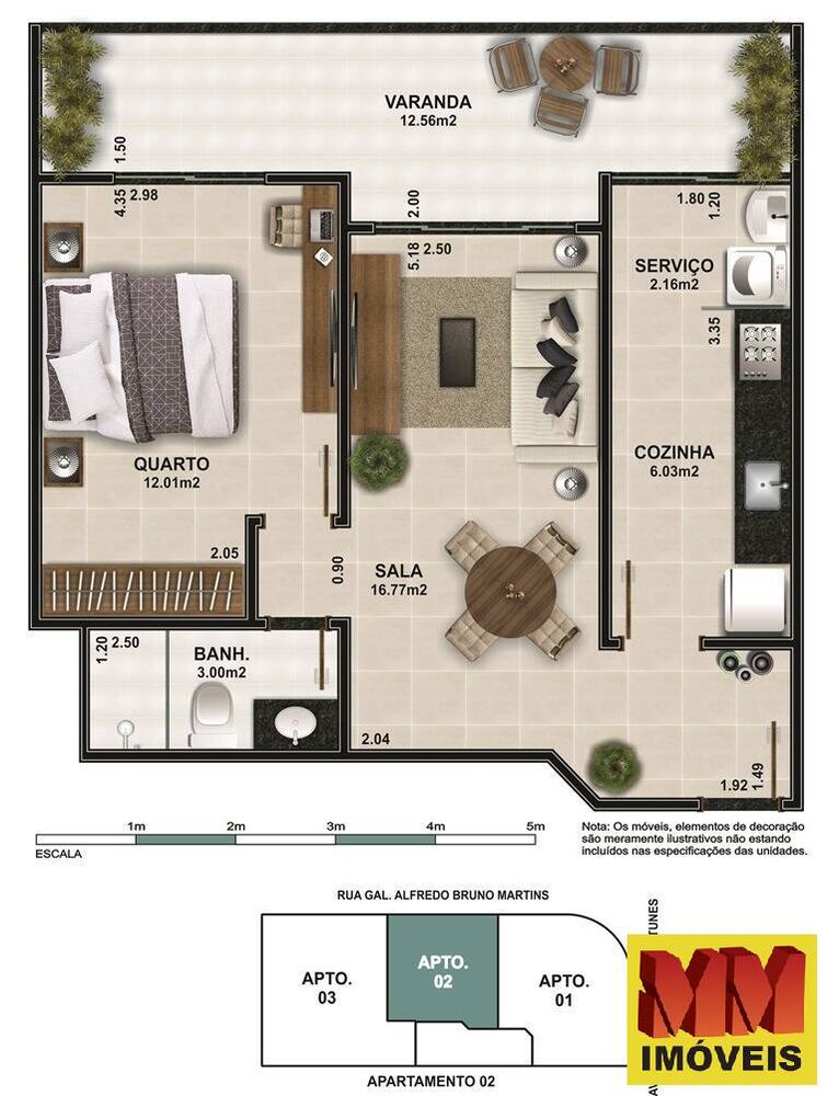 Apartamento, 1 quarto, 59 m² - Foto 2