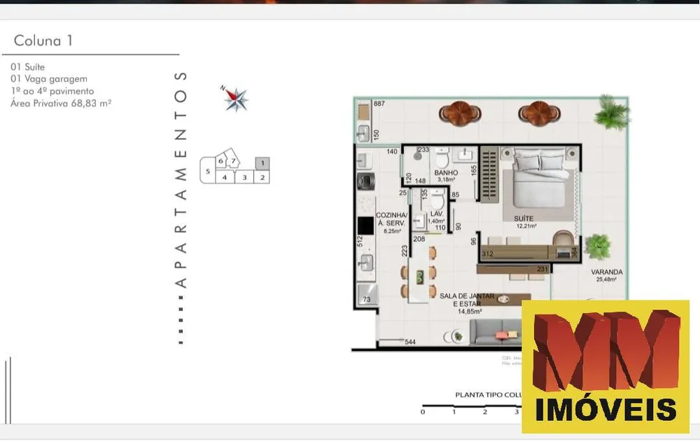 Apartamento, 1 quarto, 55 m² - Foto 8