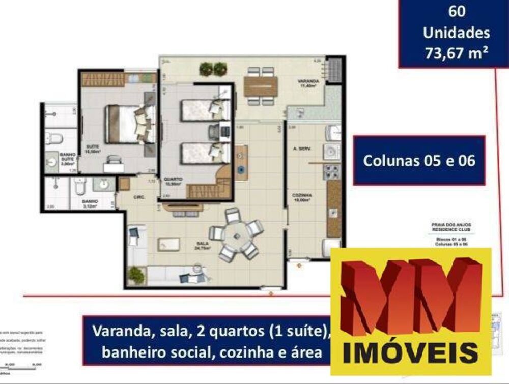 Apartamento à venda com 2 quartos, 64m² - Foto 4