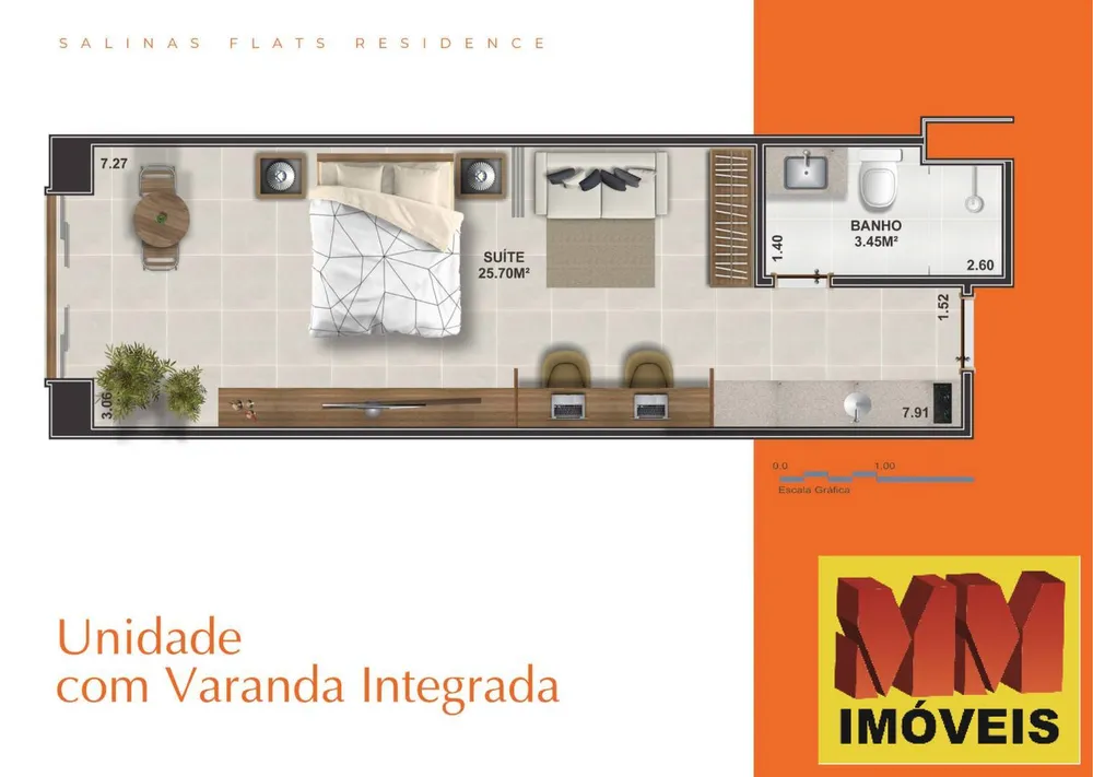 Flat/Apart Hotel, 1 quarto, 26 m² - Foto 6