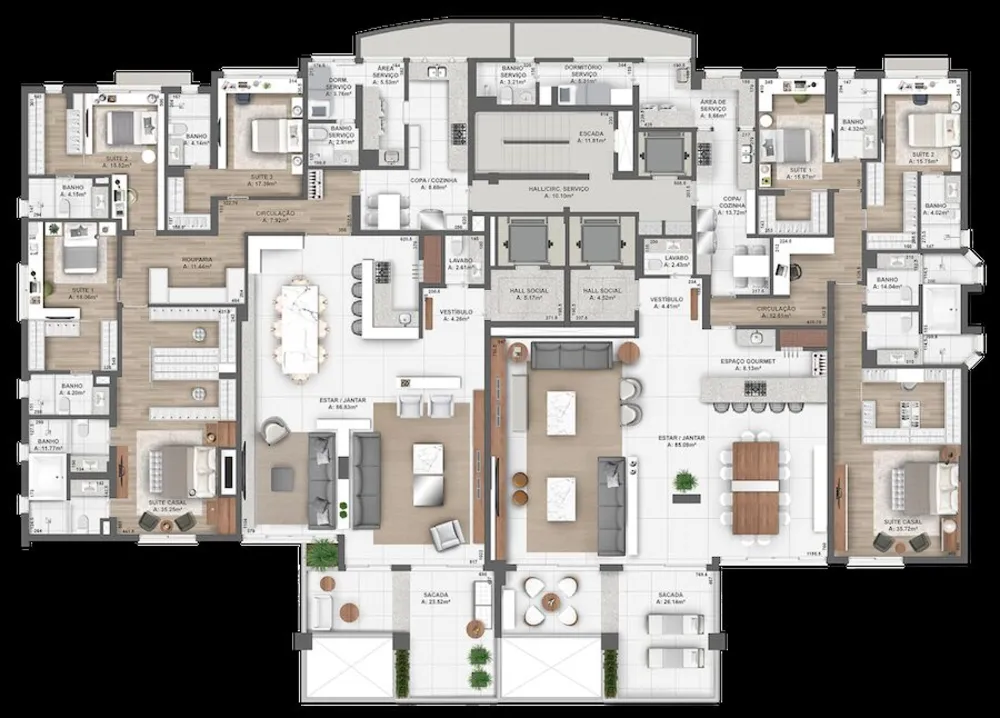 Apartamento, 4 quartos, 340 m² - Foto 3