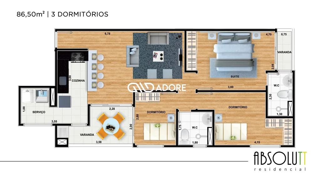 Apartamento, 3 quartos, 85 m² - Foto 4