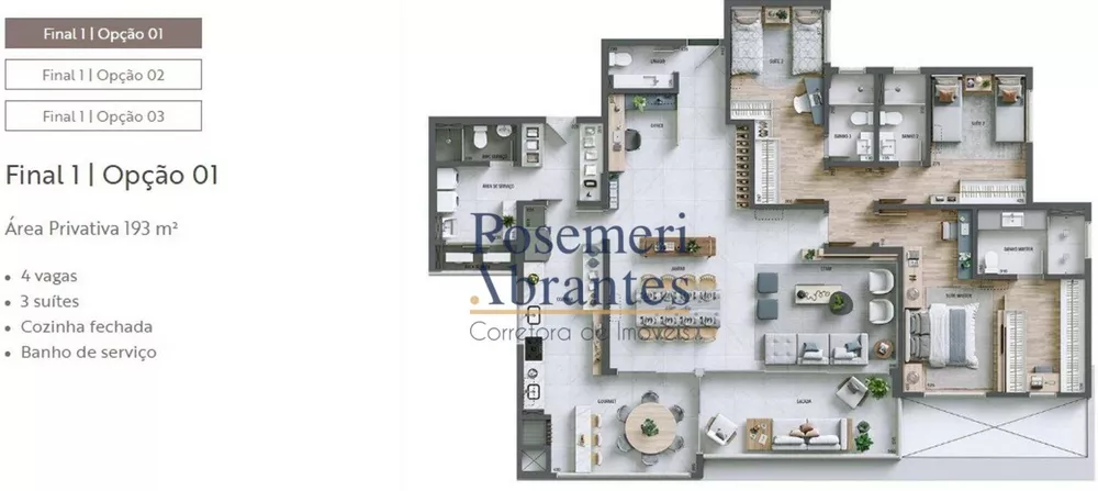 Apartamento, 3 quartos, 193 m² - Foto 2