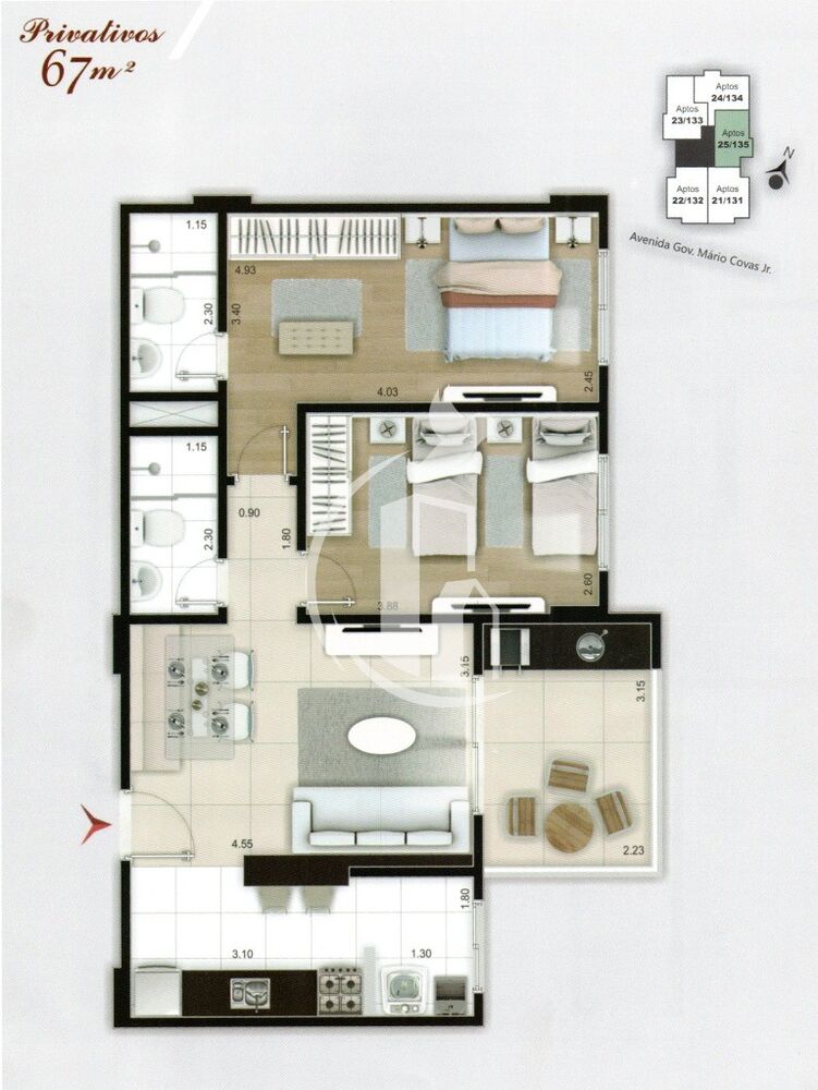 Apartamento, 2 quartos, 67 m² - Foto 9