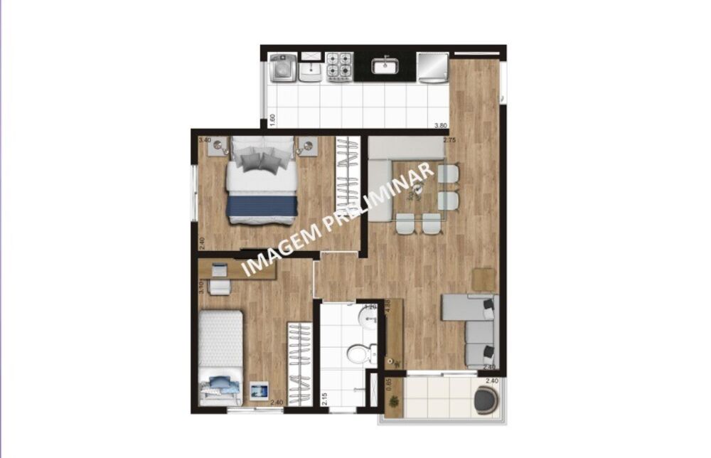 Apartamento, 2 quartos, 49 m² - Foto 8