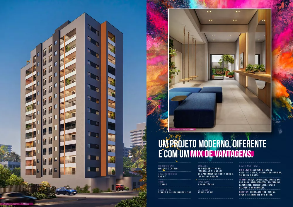 Apartamento à venda com 2 quartos, 36m² - Foto 1