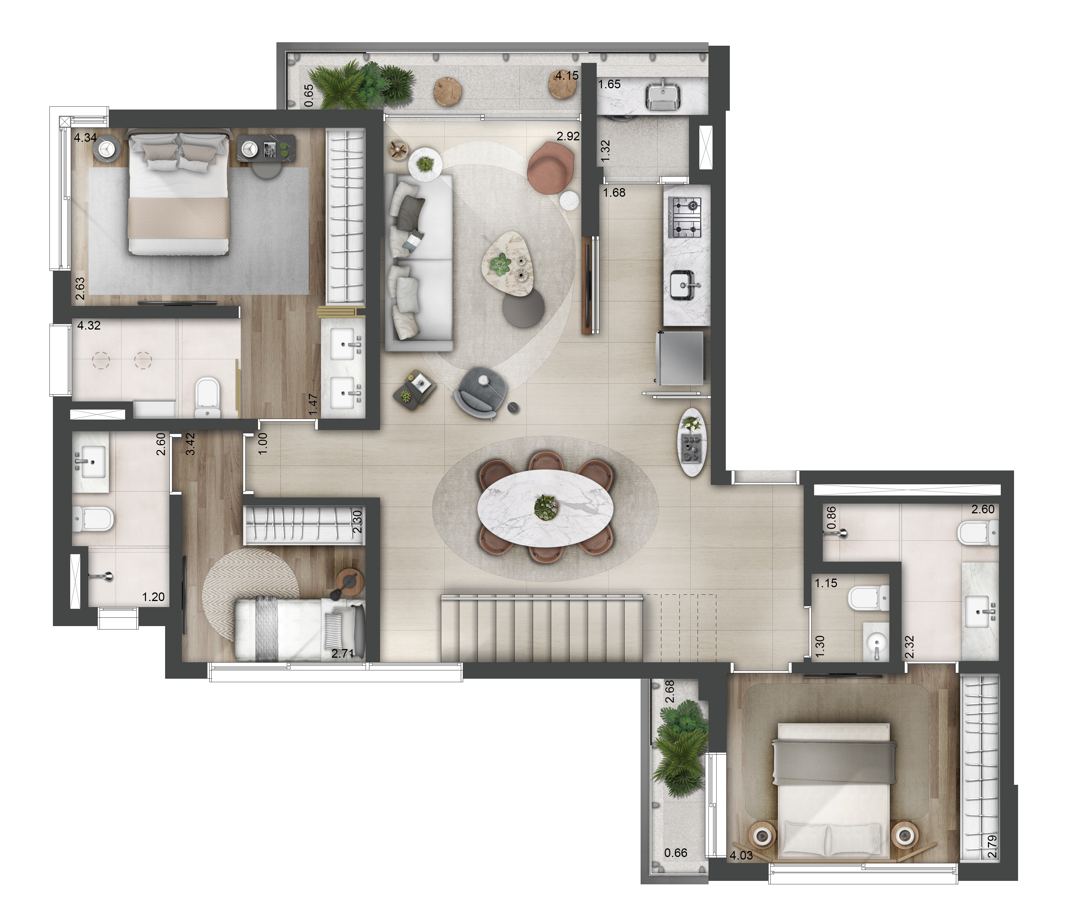 Apartamento à venda com 3 quartos, 222m² - Foto 9