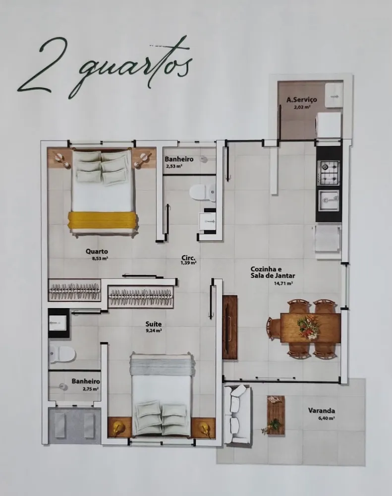 Apartamento, 2 quartos, 56 m² - Foto 19