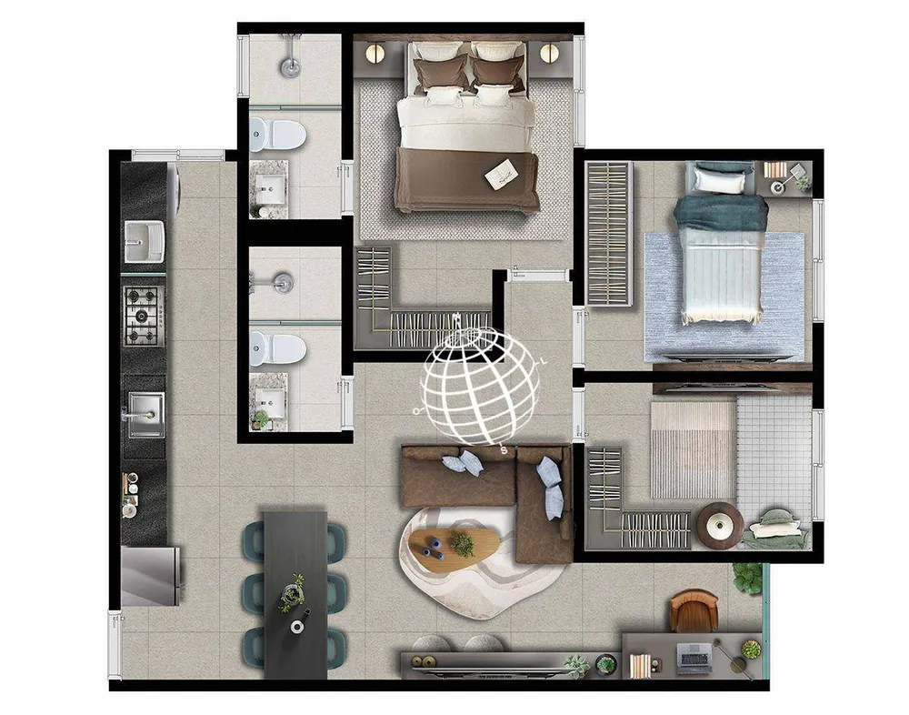 Apartamento, 3 quartos, 69 m² - Foto 3