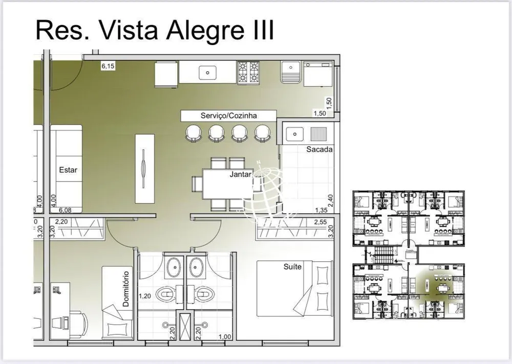 Apartamento, 2 quartos, 58 m² - Foto 3