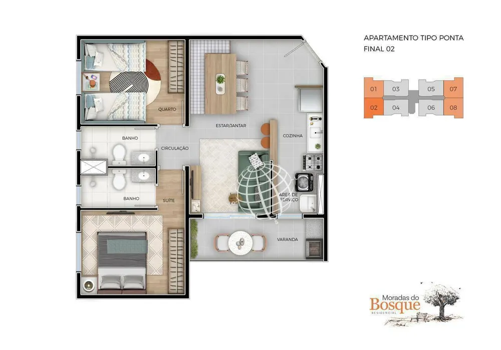 Apartamento, 2 quartos, 54 m² - Foto 2