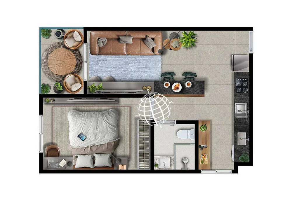 Apartamento, 1 quarto, 43 m² - Foto 2