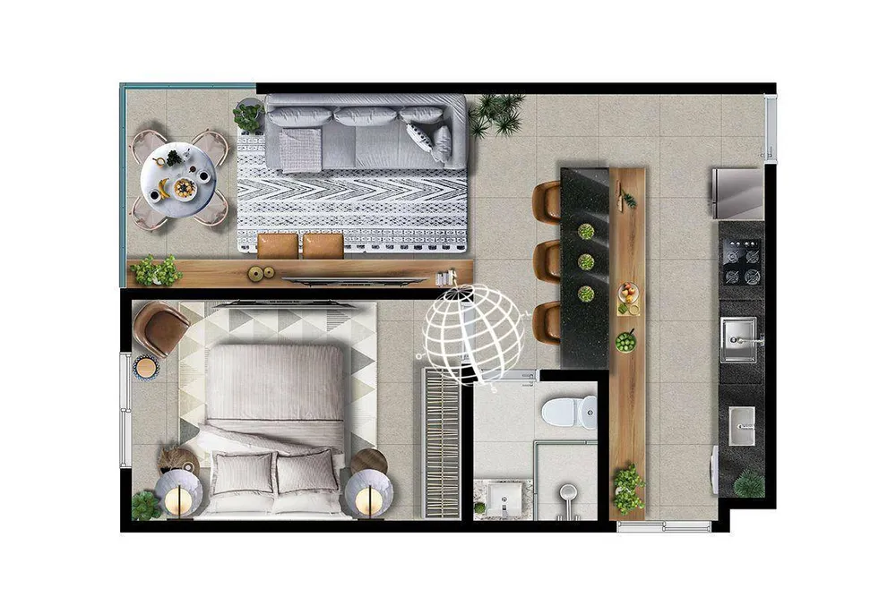 Apartamento, 1 quarto, 43 m² - Foto 3