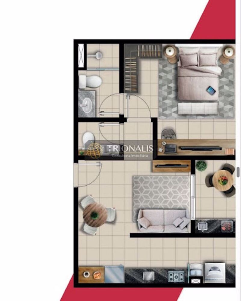 Apartamento à venda com 1 quarto, 44m² - Foto 7