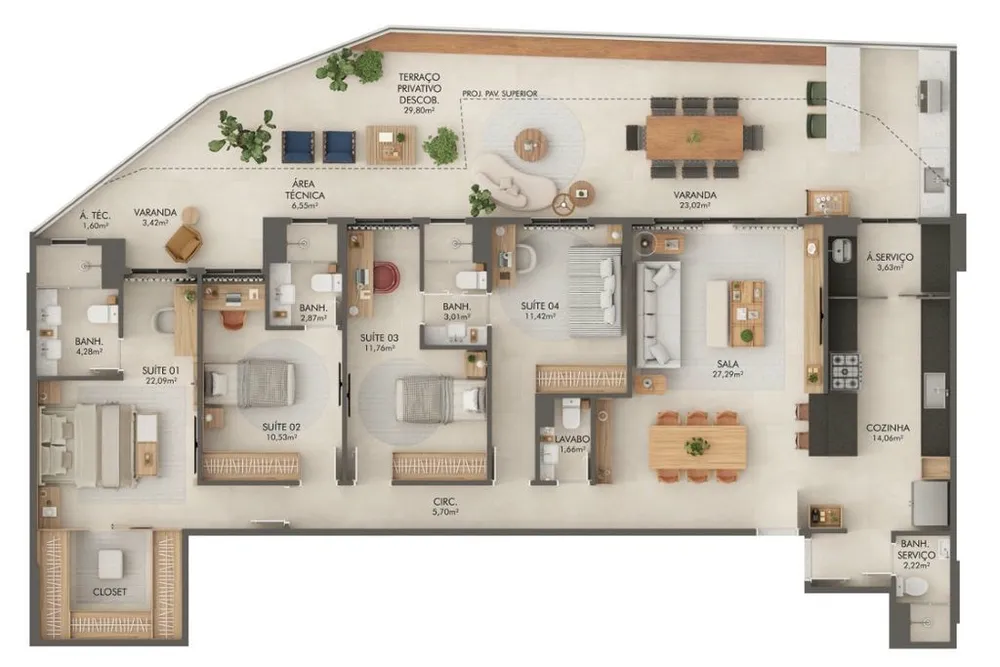 Apartamento, 4 quartos, 168 m² - Foto 4