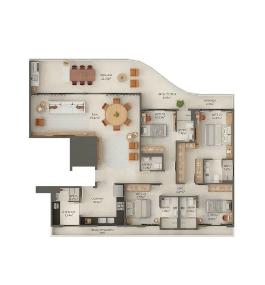 Apartamento, 4 quartos, 168 m² - Foto 13