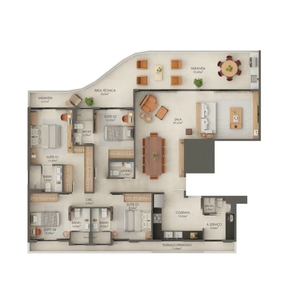 Apartamento, 4 quartos, 168 m² - Foto 10
