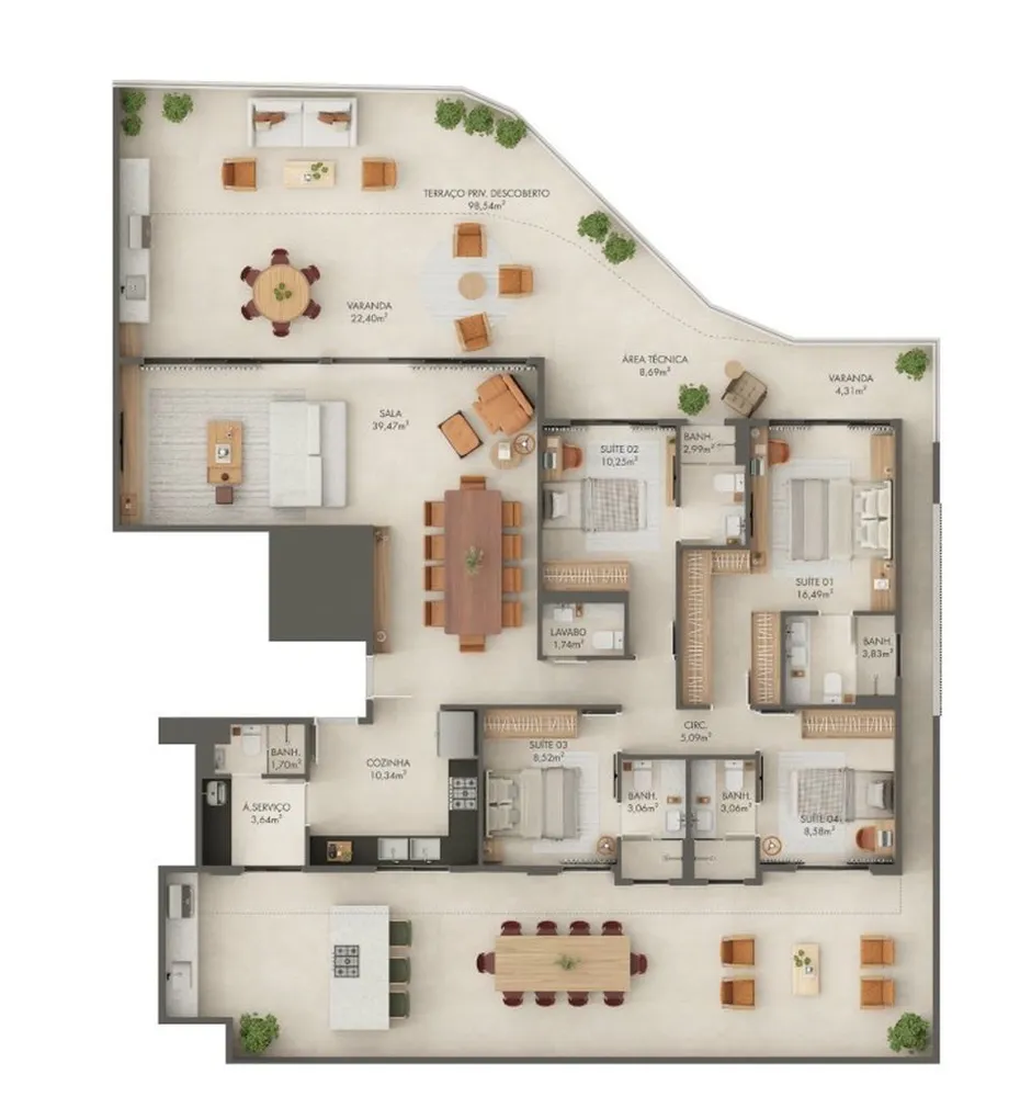 Apartamento, 4 quartos, 168 m² - Foto 11