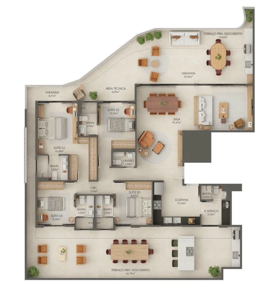 Apartamento, 4 quartos, 168 m² - Foto 3
