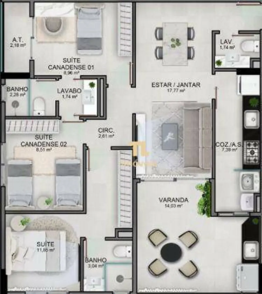 Apartamento, 3 quartos, 91 m² - Foto 7