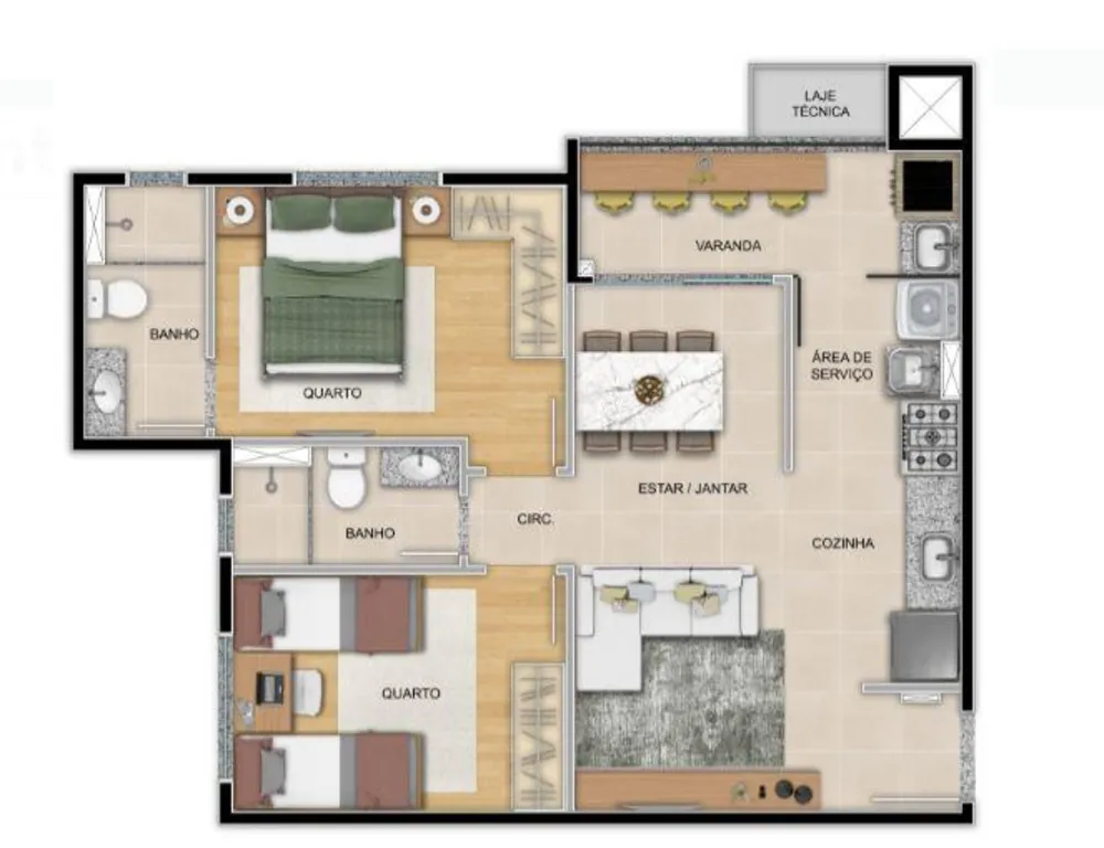 Apartamento, 2 quartos, 57 m² - Foto 4