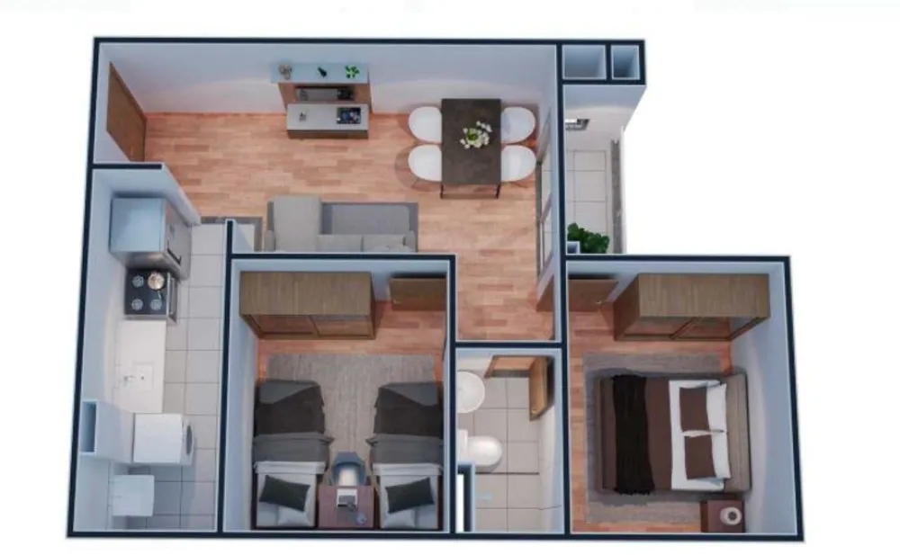 Apartamento, 2 quartos, 46 m² - Foto 2