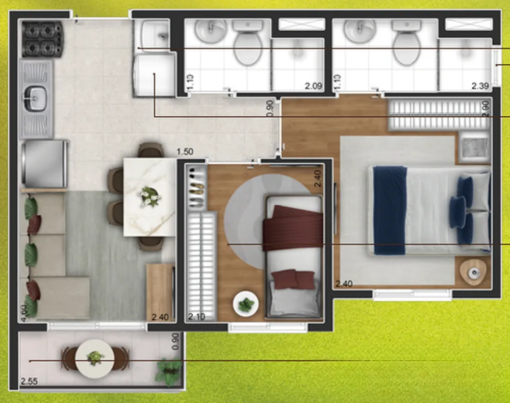 Apartamento, 2 quartos, 37 m² - Foto 18