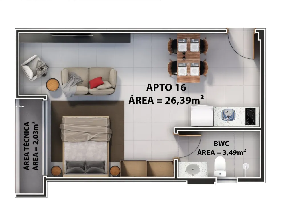 Flat/Apart Hotel, 35 m² - Foto 16