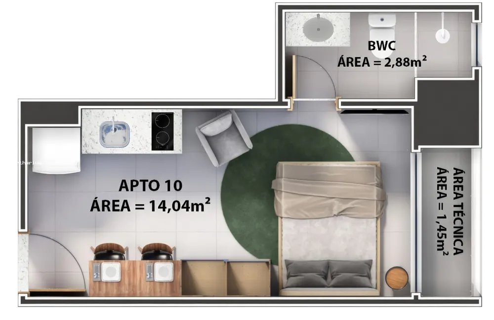 Flat/Apart Hotel, 35 m² - Foto 19