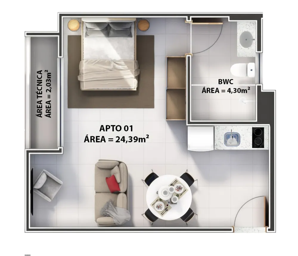 Flat/Apart Hotel, 35 m² - Foto 20